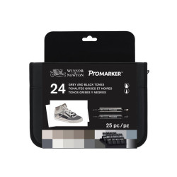 Promarker set black and grey tones - Winsor & Newton - 24 pcs.