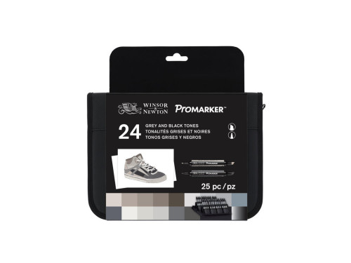 Promarker set black and grey tones - Winsor & Newton - 24 pcs.