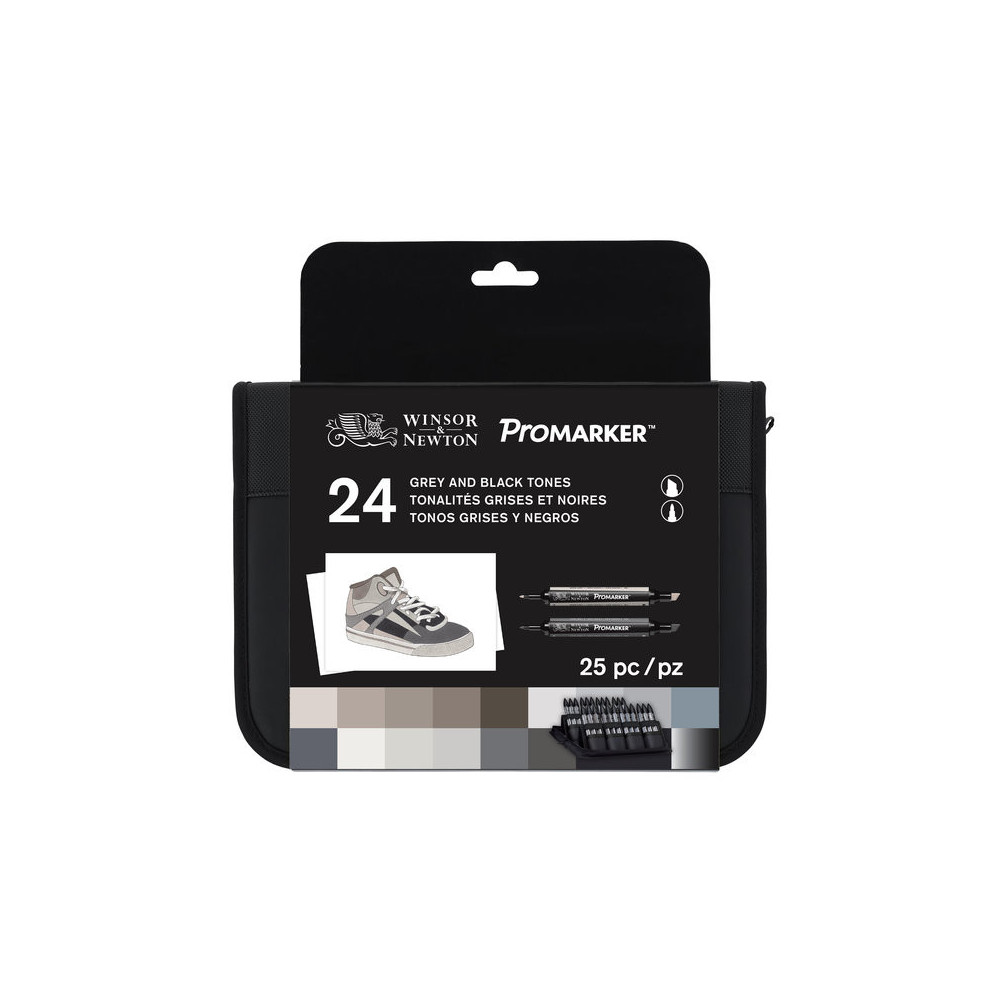 Zestaw Promarker - Winsor & Newton - Black & Grey, 24 szt.