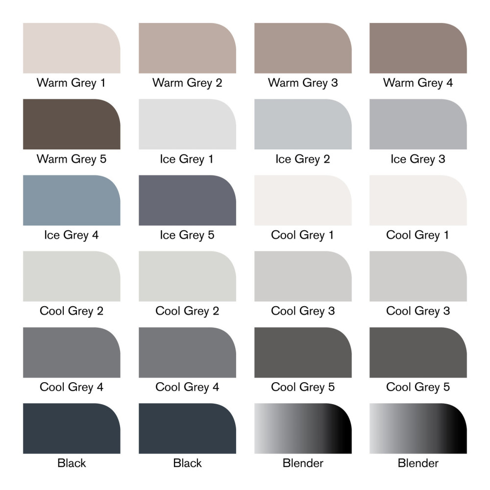 Zestaw Promarker - Winsor & Newton - Black & Grey, 24 szt.