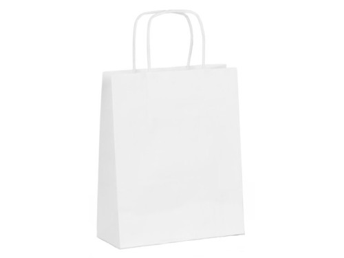 Paper bag - white, 24 x 8 x 32 cm