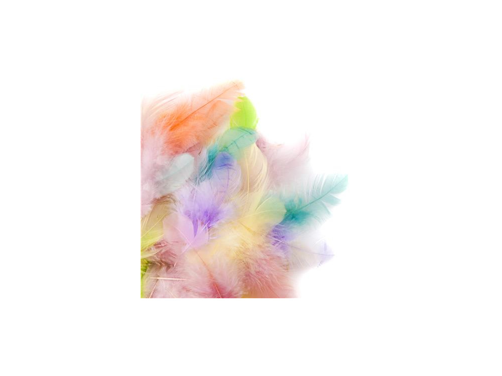 Piórka dekoracyjne, kolorowe - DpCraft - pastel, 5 g