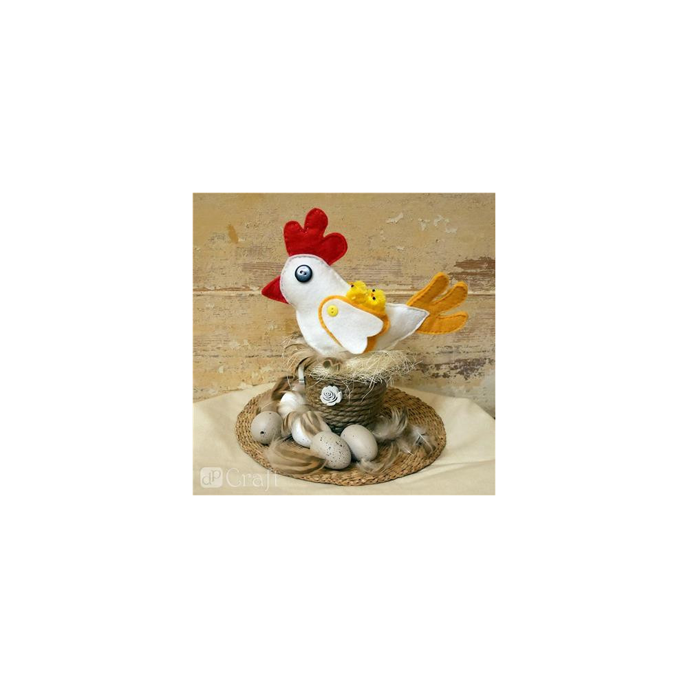 Jajka przepiórcze z piórami - DpCraft - białe, 4 cm, 12 szt.