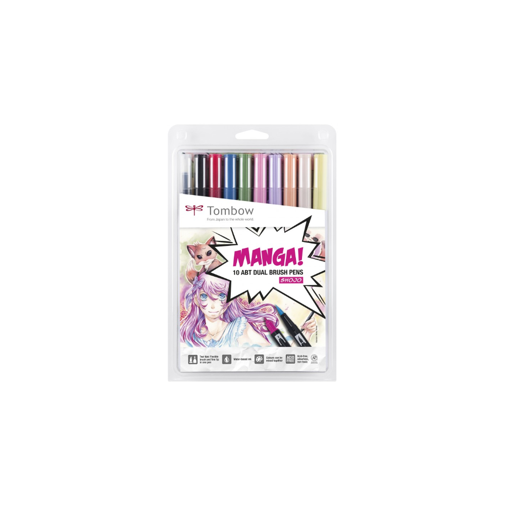 Flamaster Dual Brush Pen Tombow Manga - Shojo 10 szt.