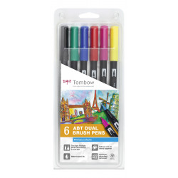 Dual Brush Pen Set - Tombow - Basic, 6 pcs.