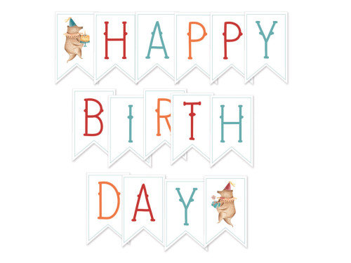 Paper banner Happy Birthday - Piątek Trzynastego - 6 x 10 cm