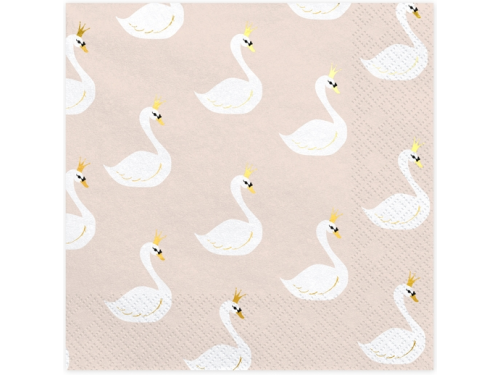 Serwetki papierowe Lovely Swan - beżowe, 20 szt.
