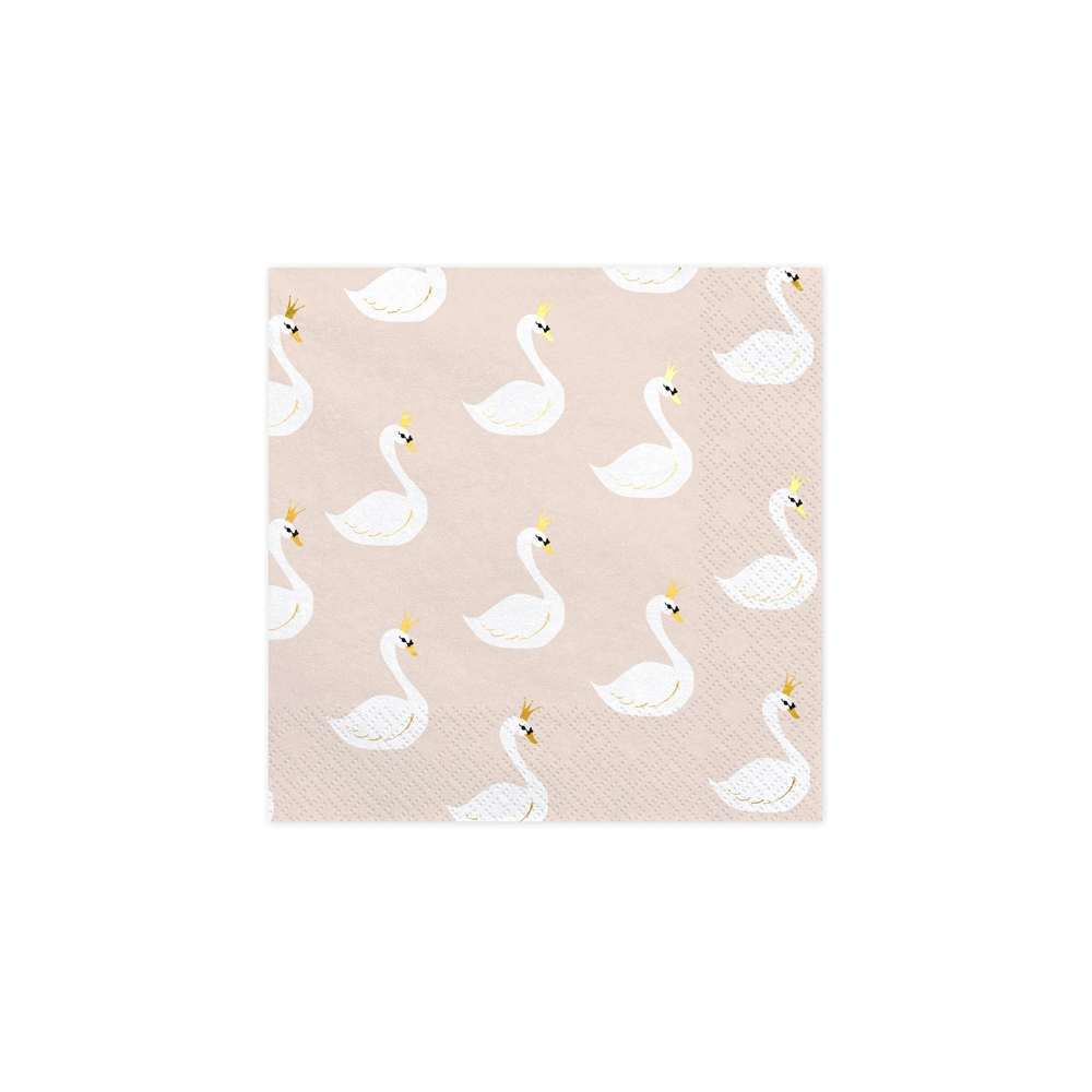 Serwetki papierowe Lovely Swan - beżowe, 20 szt.