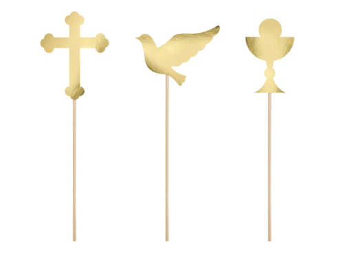 Toppers First Communion - gold, 6 pcs.
