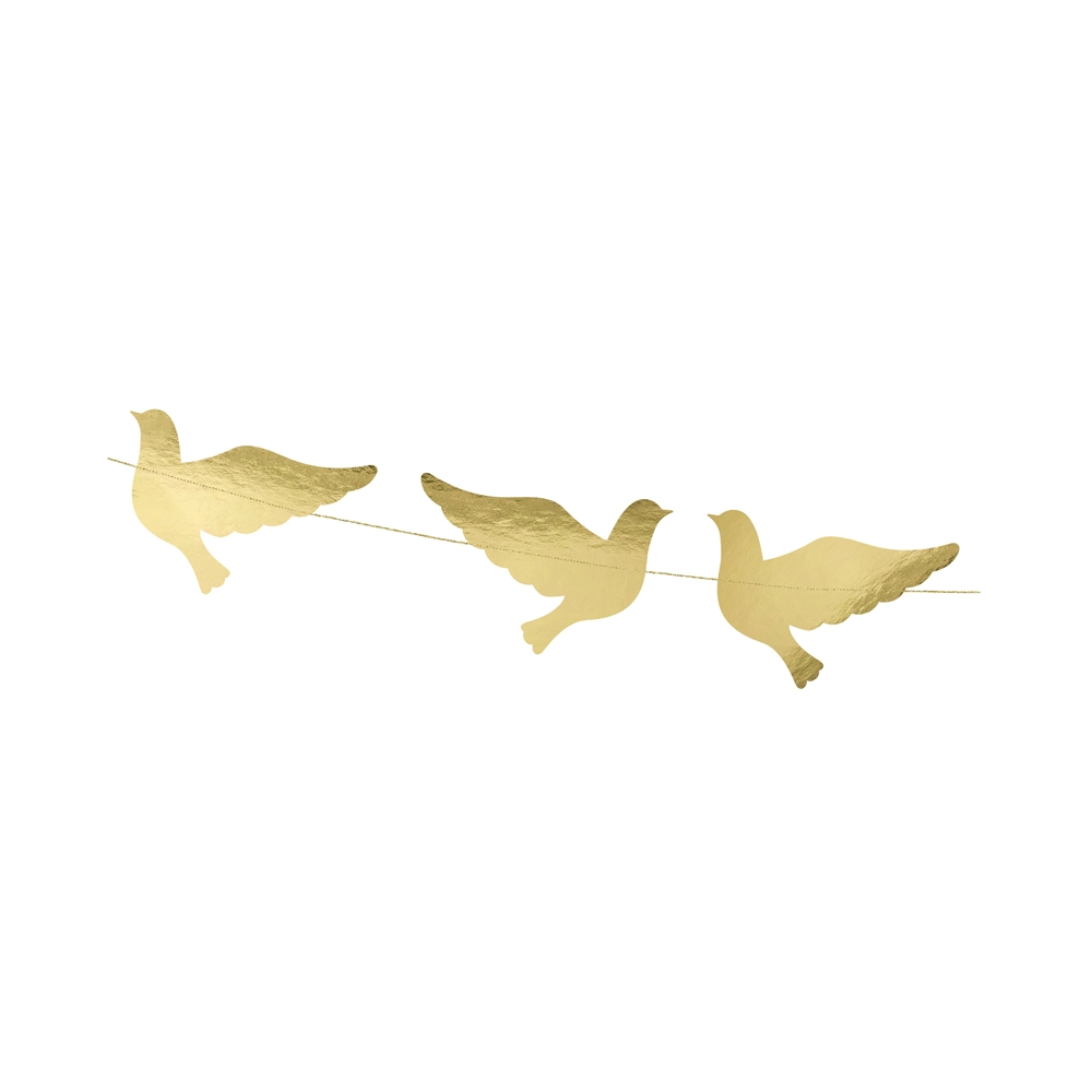 Garland Pigeons, golden - 86 cm