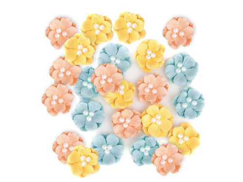 Paper flowers - pastel, 24 pcs