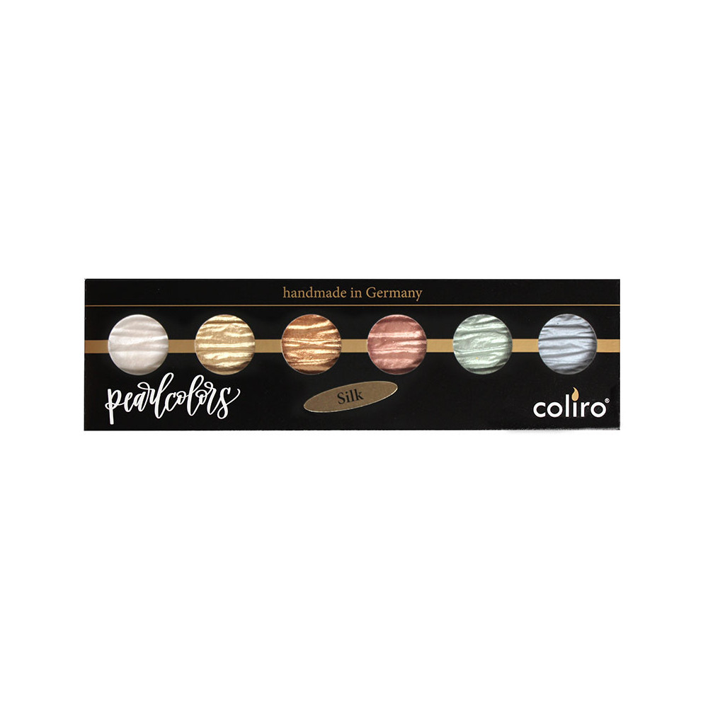 Set of 6 color watercolors - Silk - Coliro Pearl Colors