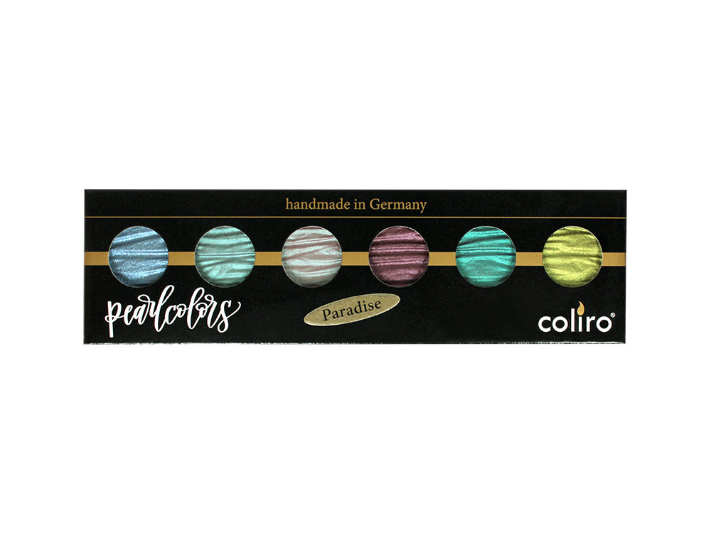 Zestaw farb akwarelowych - Coliro Pearl Colors - Paradise, 6 kolorów