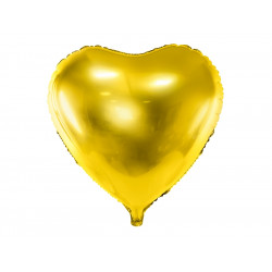 Balon foliowy Serce - złoty, 45 cm