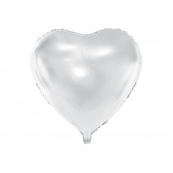 Balon foliowy Serce - biały, 35 cm