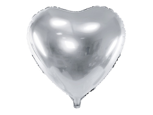 Foil balloon Heart - silver, 35 cm