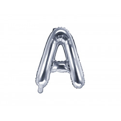 Balon foliowy litera A - srebrny, 35 cm