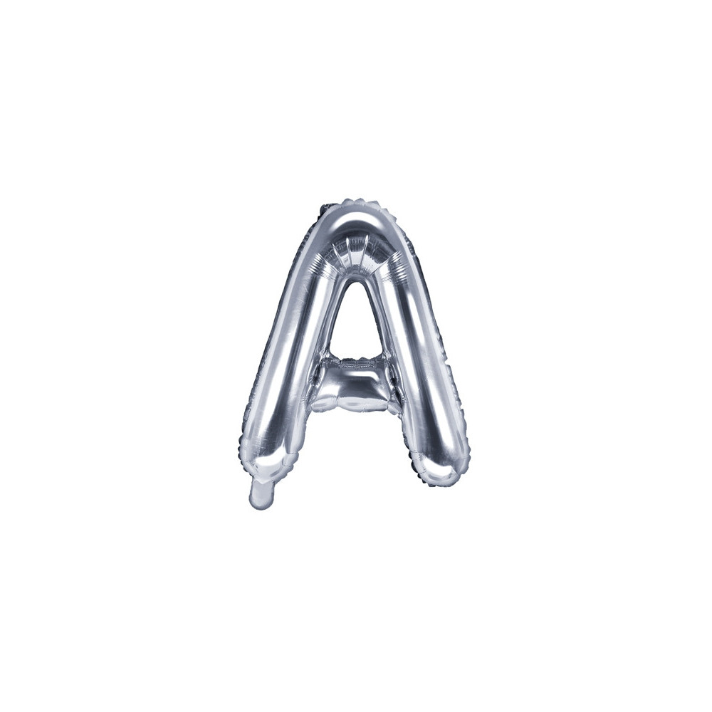 Balon foliowy litera A - srebrny, 35 cm