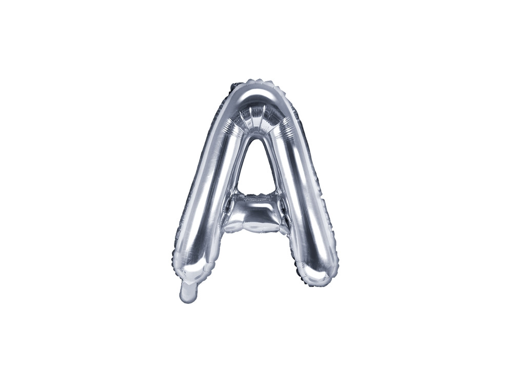 Foil balloon letter A - silver, 35 cm