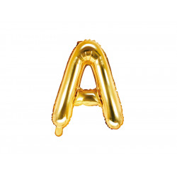 Foil balloon letter A - gold, 35 cm