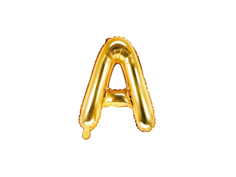 Foil balloon letter A - gold, 35 cm