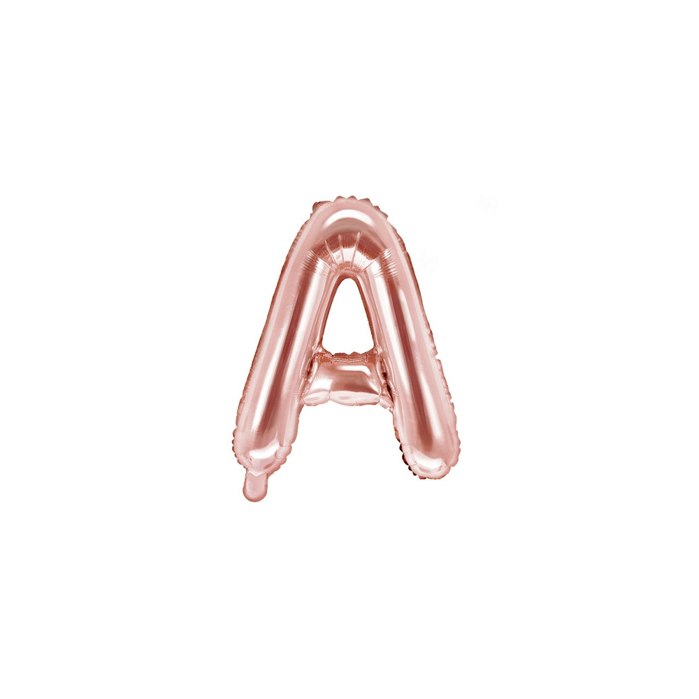 Balon foliowy litera A - różowe złoto, 35 cm