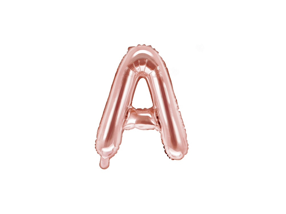 Foil balloon letter A - rose gold, 35 cm
