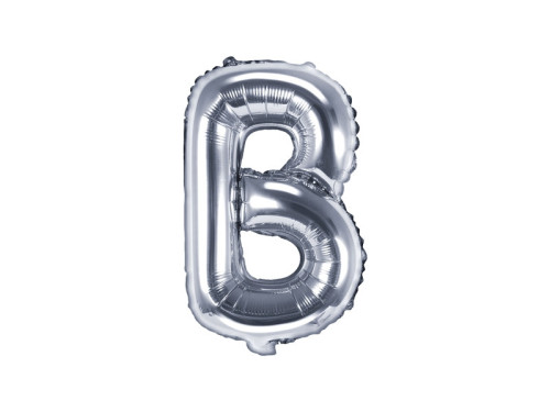 Foil balloon letter B - silver, 35 cm