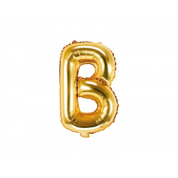 Foil balloon letter B - gold, 35 cm