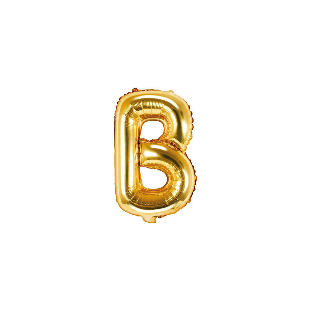 Foil balloon letter B - gold, 35 cm