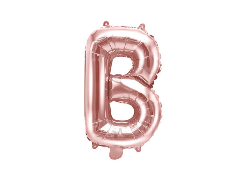 Foil balloon letter B - rose gold, 35 cm