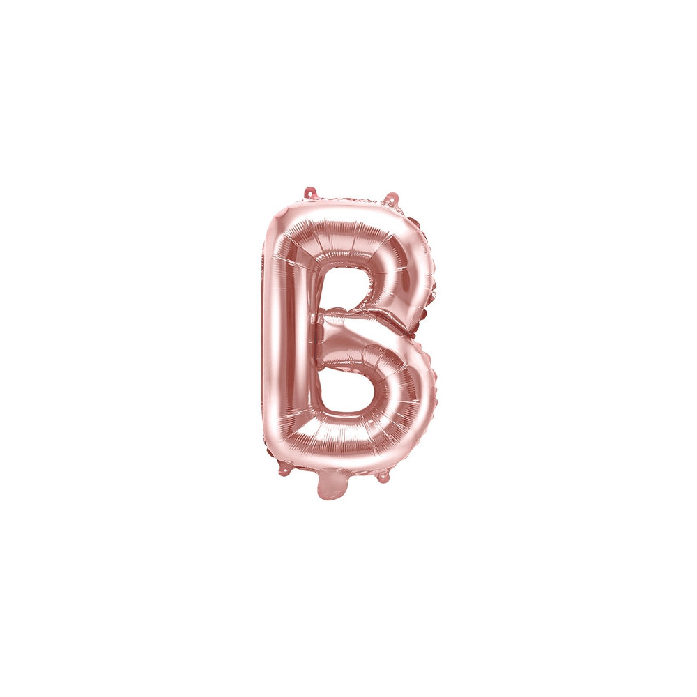 Balon foliowy litera B - różowe złoto, 35 cm