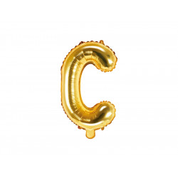 Balon foliowy litera C - złoty, 35 cm
