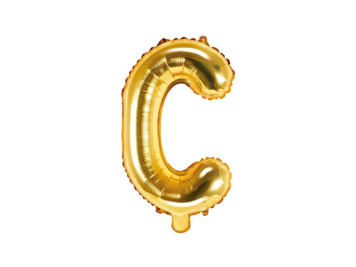 Foil balloon letter C - gold, 35 cm