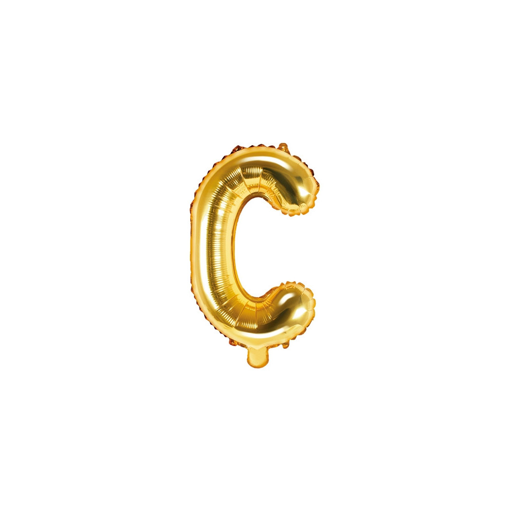 Foil balloon letter C - gold, 35 cm