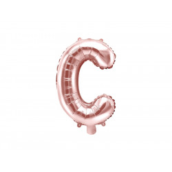 Balon foliowy litera C - różowe złoto, 35 cm