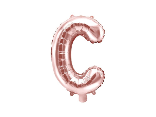 Foil balloon letter C - rose gold, 35 cm