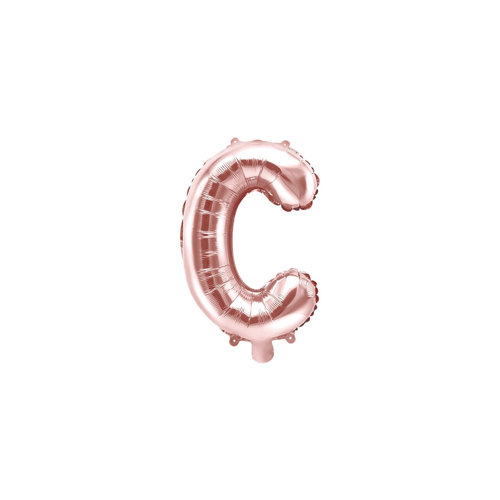 Balon foliowy litera C - różowe złoto, 35 cm