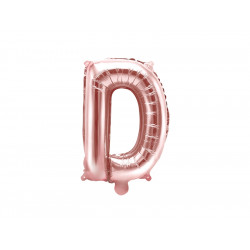Balon foliowy litera D - różowe złoto, 35 cm