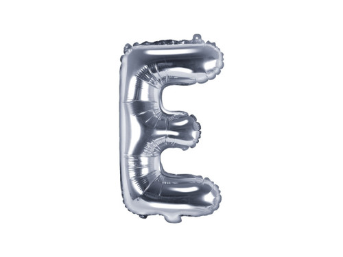 Foil balloon letter E - silver, 35 cm