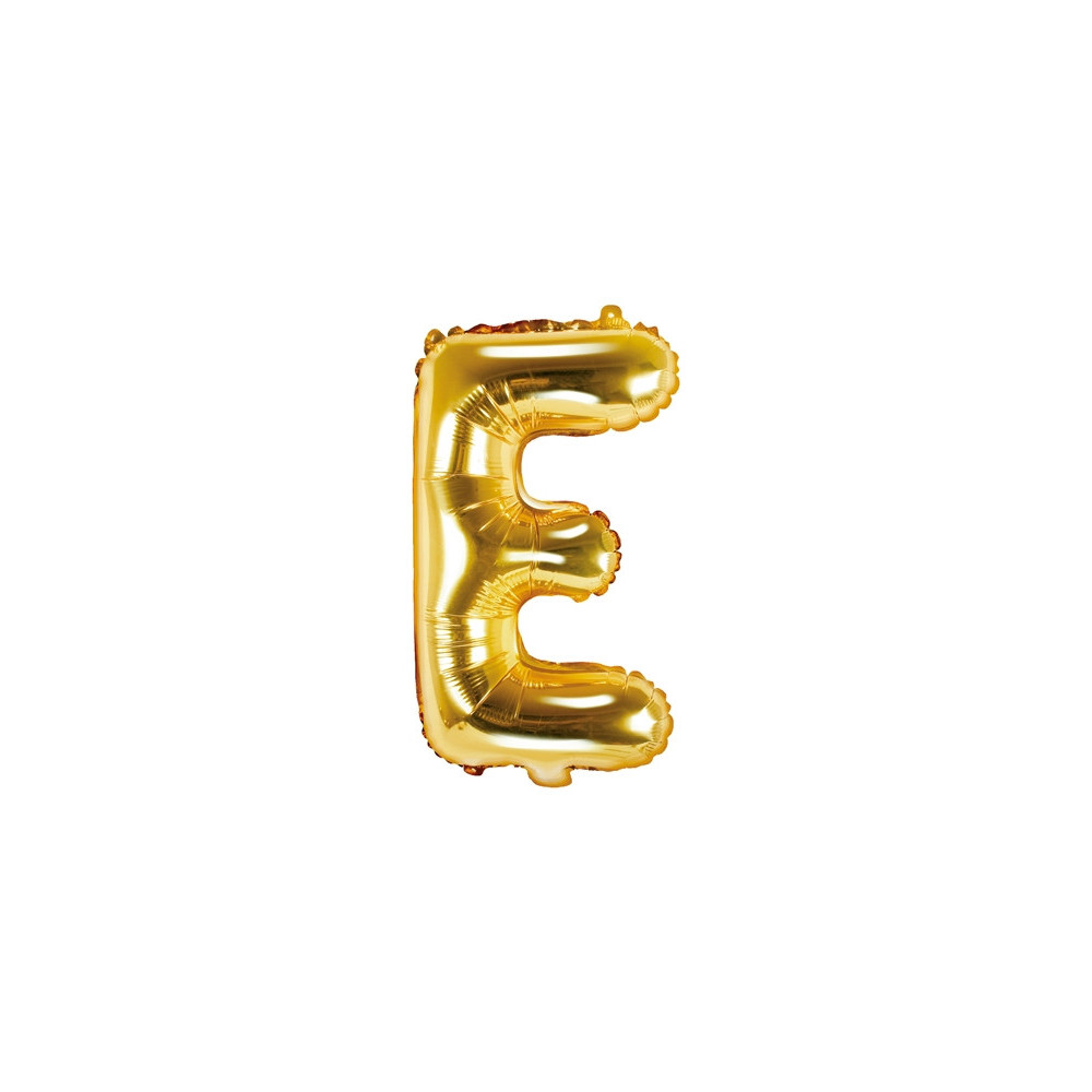 Balon foliowy litera E - złoty, 35 cm