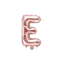 Balon foliowy litera E - różowe złoto, 35 cm