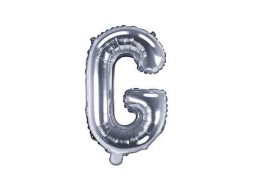 Foil balloon letter G - silver, 35 cm