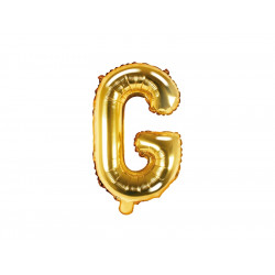 Foil balloon letter G - gold, 35 cm