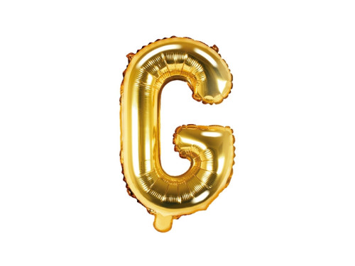 Foil balloon letter G - gold, 35 cm