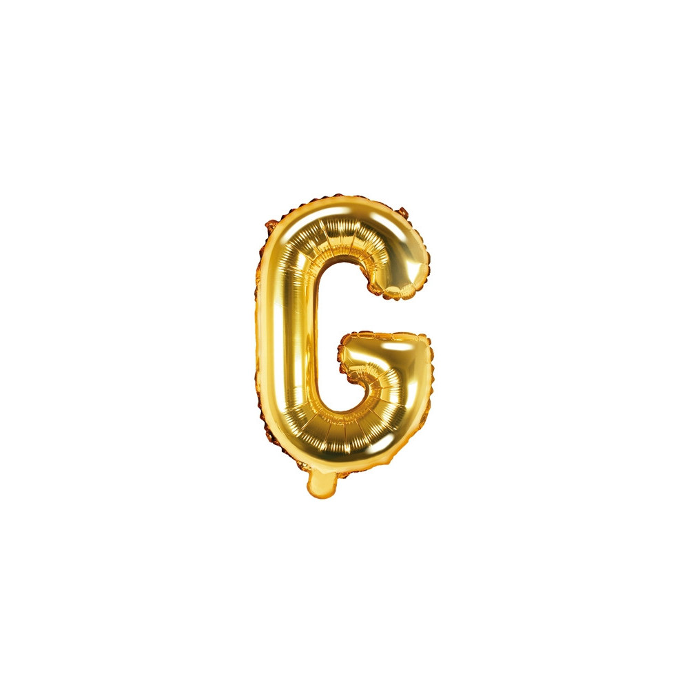 Foil balloon letter G - gold, 35 cm