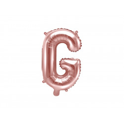Foil balloon letter G - rose gold, 35 cm