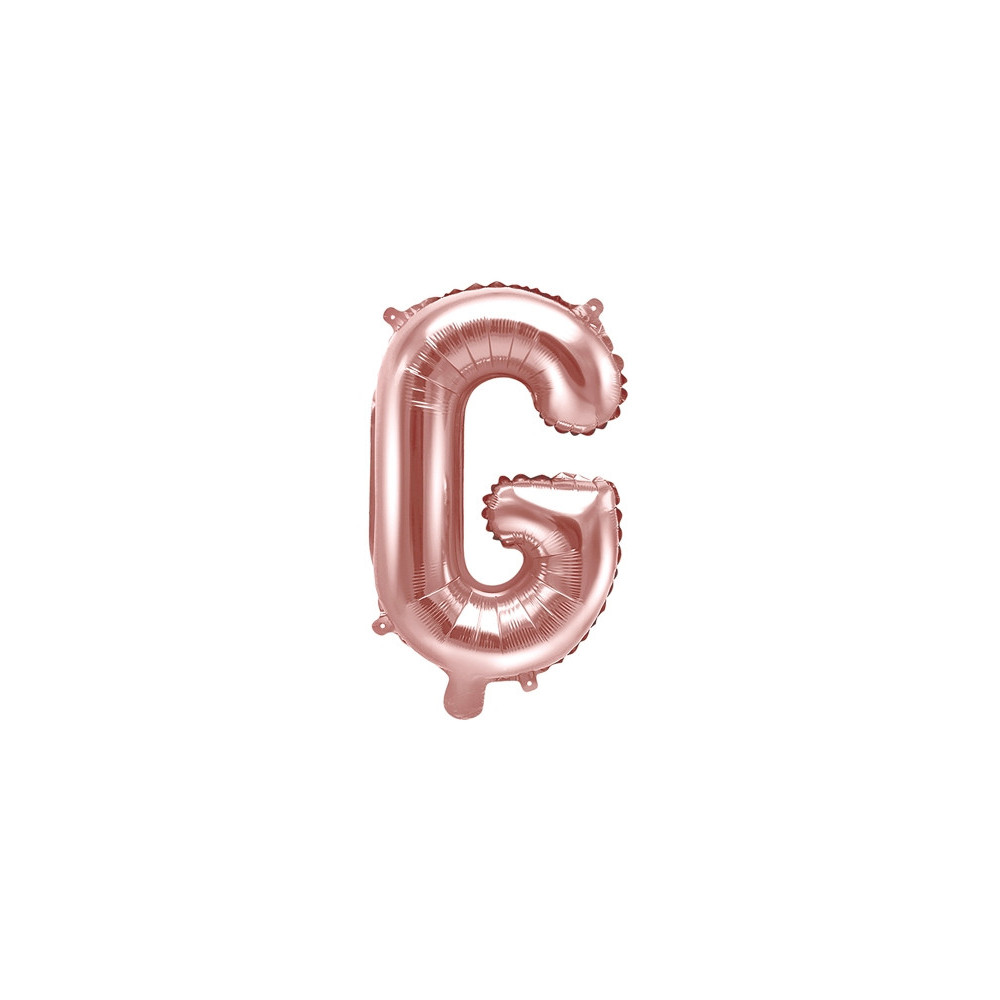 Balon foliowy litera G - różowe złoto, 35 cm
