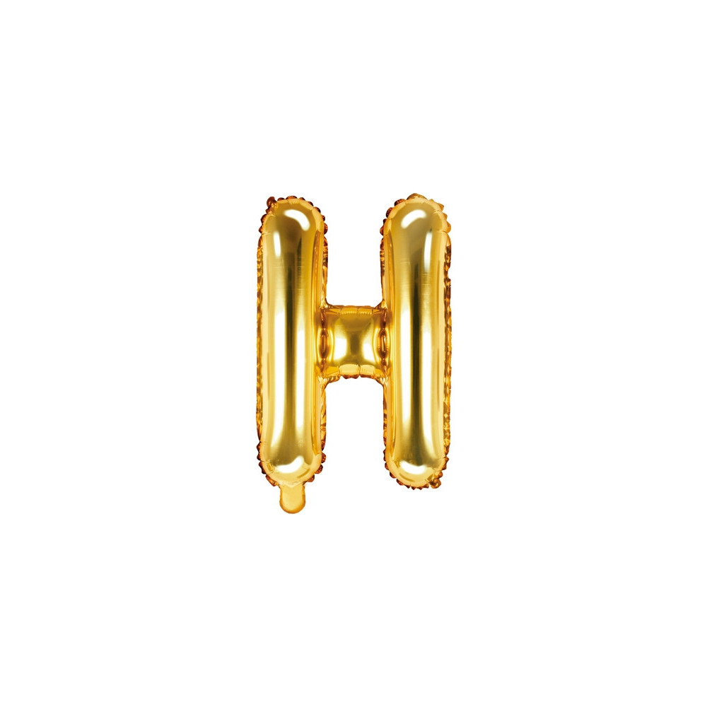 Balon foliowy litera H - złoty, 35 cm