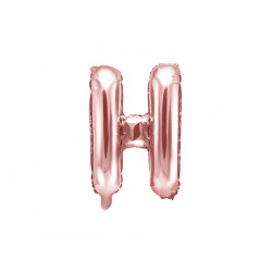 Balon foliowy litera H - różowe złoto, 35 cm